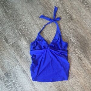 Athleta Blue Sleeveless halter swim top purple blue size 36 d / dd swim suit